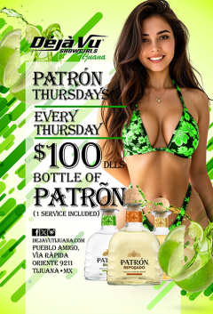 Patron Thursdays at a fully nude all inclusive strip club in Tijuana close to the border of San Diego