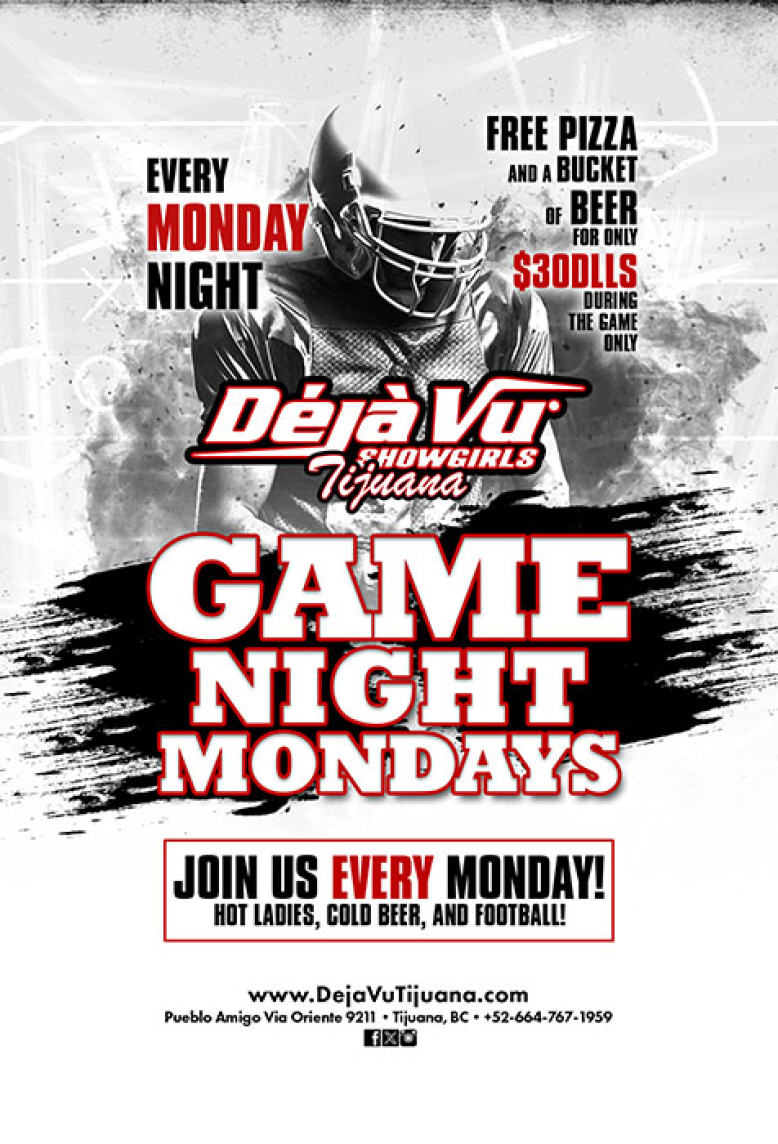 Game Night Mondays at a fully nude all inclusive strip club in Tijuana close to the border of San Diego
