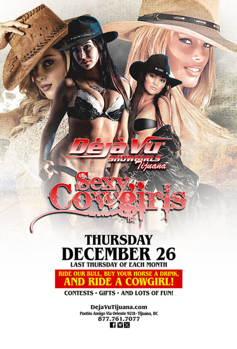 Sexy Cowgirls at a fully nude all inclusive strip club in Tijuana close to the border of San Diego