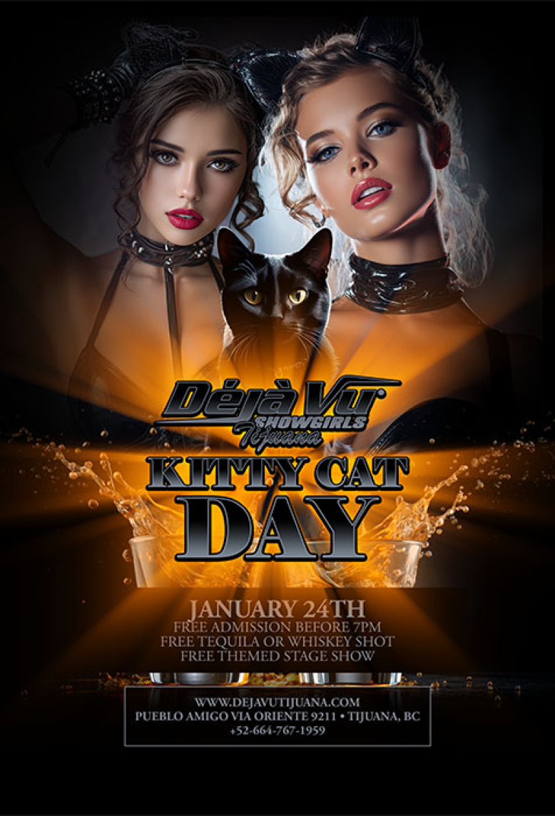 Kitty Cat Day at a fully nude all inclusive strip club in Tijuana close to the border of San Diego
