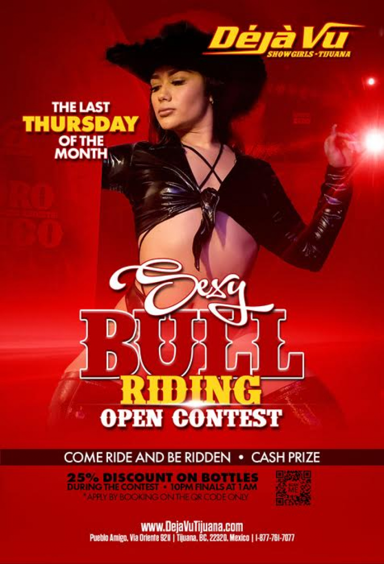 Sexy Bull Riding Open Contest at Tijuana Stripclub (near San Diego)
