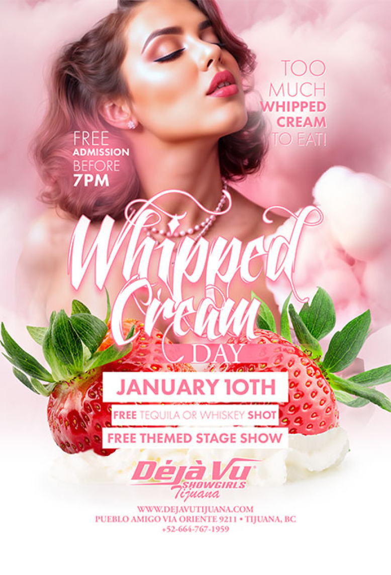 Whipped Cream Day at a fully nude all inclusive strip club in Tijuana close to the border of San Diego
