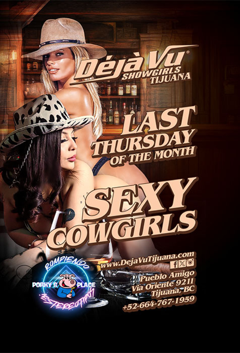 Sexy Cowgirls at a fully nude all inclusive strip club in Tijuana close to the border of San Diego