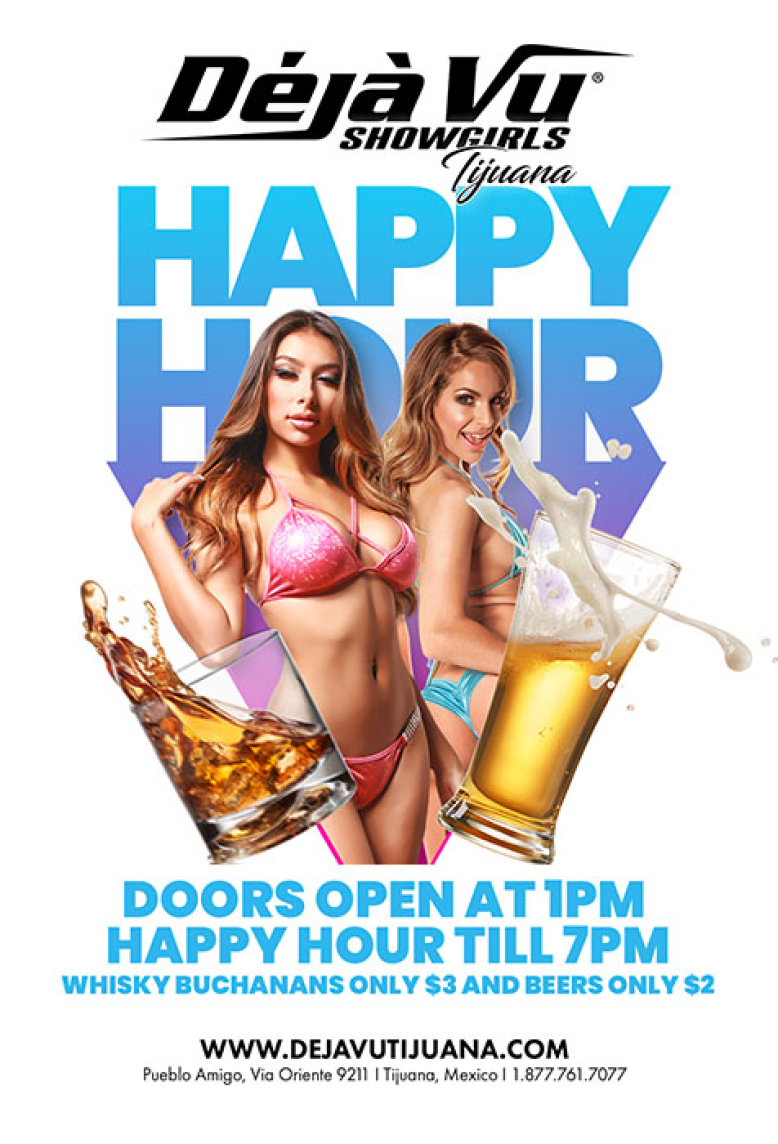 Happy Hour till 7pm at a fully nude all inclusive strip club in Tijuana close the border of San Diego